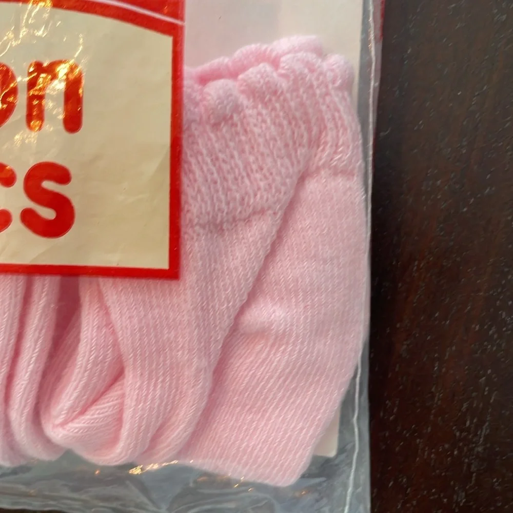 Vintage Girl Socks Goldmedal Pink made in USA 100% Cotton Deadstock